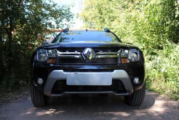 2 899 р. Защита радиатора (низ) Стрелка11 Стандарт Renault Duster HS рестайлинг (2015-2021) (черная)  с доставкой в г. Керчь. Увеличить фотографию 3