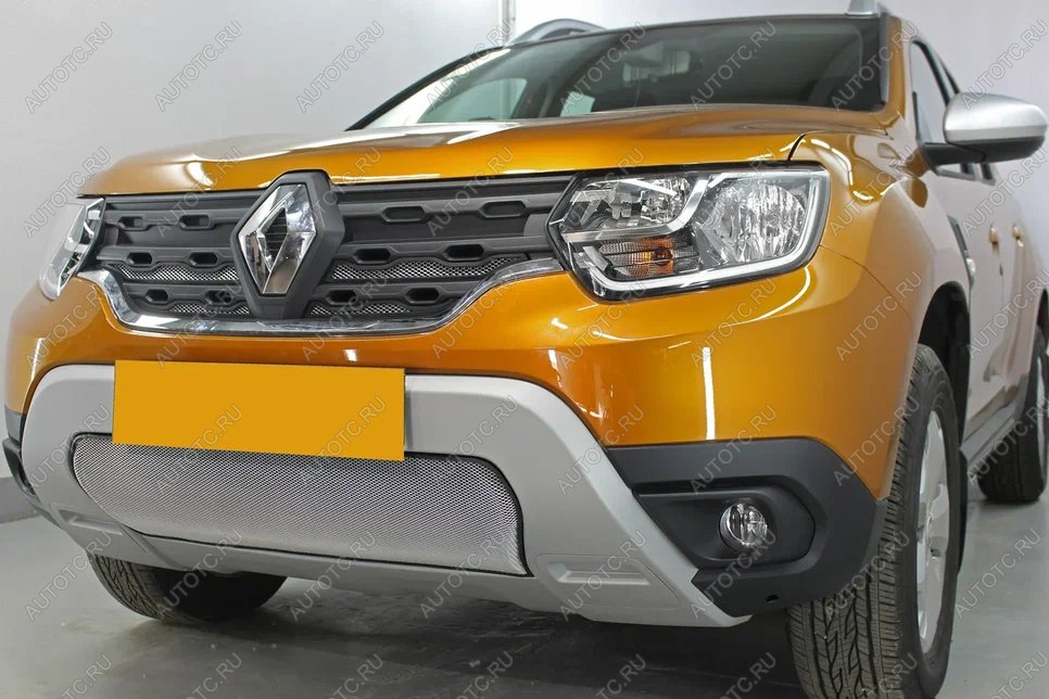 3 799 р. Защита радиатора (низ) Стрелка11 Стандарт  Renault Duster  HM (2021-2024) рестайлинг (хром)  с доставкой в г. Керчь