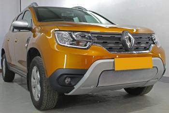 3 799 р. Защита радиатора (низ) Стрелка11 Стандарт  Renault Duster  HM (2021-2024) рестайлинг (хром)  с доставкой в г. Керчь. Увеличить фотографию 3