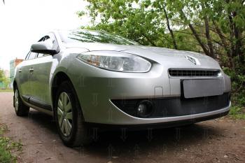 2 349 р. Защита радиатора (верх) Стрелка11 Стандарт  Renault Fluence (2010-2012) дорестайлинг (черная)  с доставкой в г. Керчь. Увеличить фотографию 2