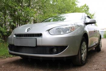 2 349 р. Защита радиатора (верх) Стрелка11 Стандарт  Renault Fluence (2010-2012) дорестайлинг (черная)  с доставкой в г. Керчь. Увеличить фотографию 3