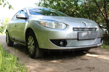 2 479 р. Защита радиатора (верх) Стрелка11 Стандарт    Renault Fluence (2010-2012) дорестайлинг (хром)  с доставкой в г. Керчь. Увеличить фотографию 2