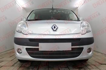 2 669 р. Защита радиатора (верх) Стрелка11 Стандарт Renault Kangoo KW0 дорестайлинг (2008-2013) (черная)  с доставкой в г. Керчь. Увеличить фотографию 2
