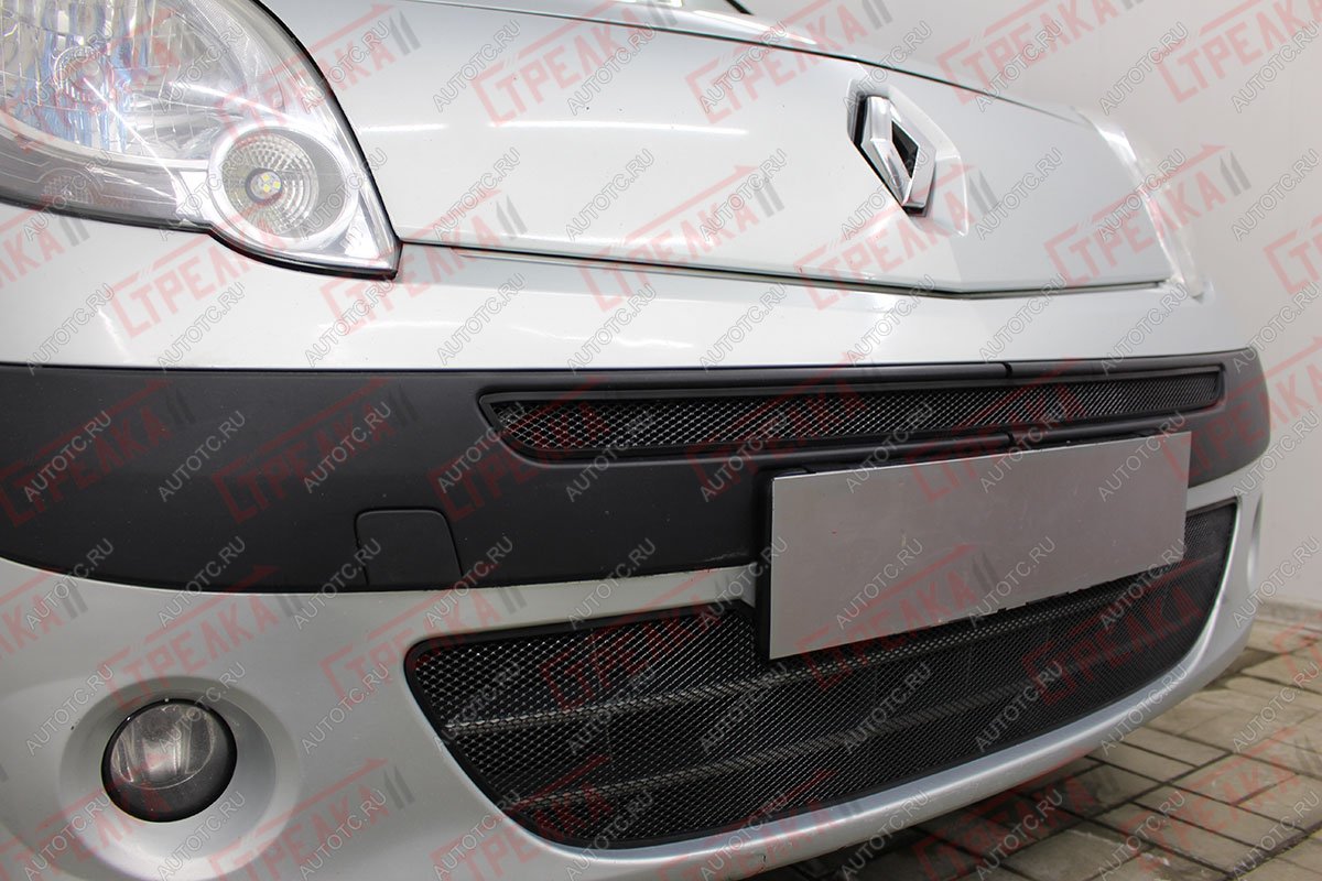 3 689 р. Защита радиатора (низ) Стрелка11 Стандарт Renault Kangoo KW0 дорестайлинг (2008-2013) (черная)  с доставкой в г. Керчь