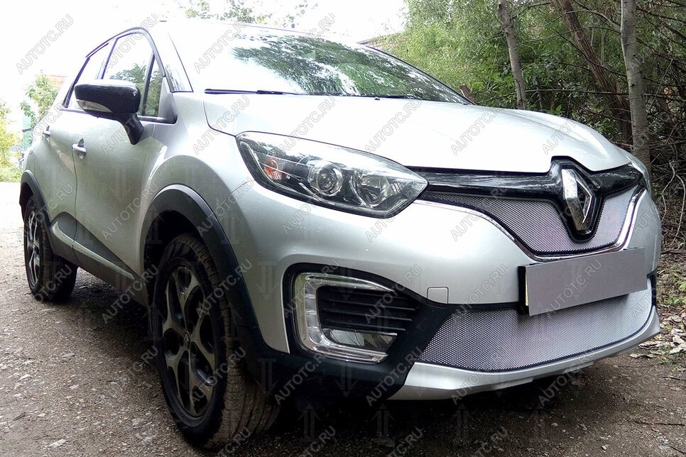 3 499 р. Защита радиатора (низ) Стрелка11 Стандарт  Renault Kaptur (2016-2025) дорестайлинг, рестайлинг (хром)  с доставкой в г. Керчь