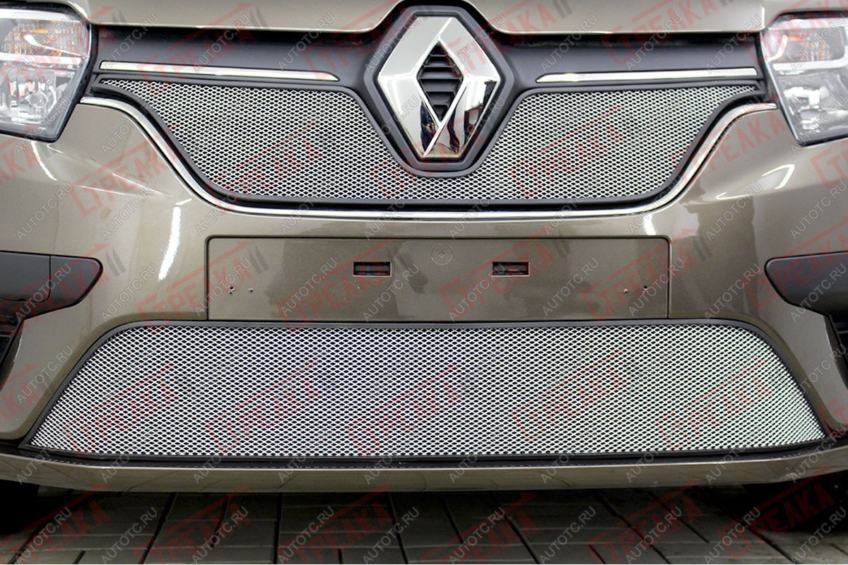 3 499 р. Защита радиатора (низ) Стрелка11 Стандарт  Renault Logan  2 - Sandero Stepway  (B8) (хром)  с доставкой в г. Керчь