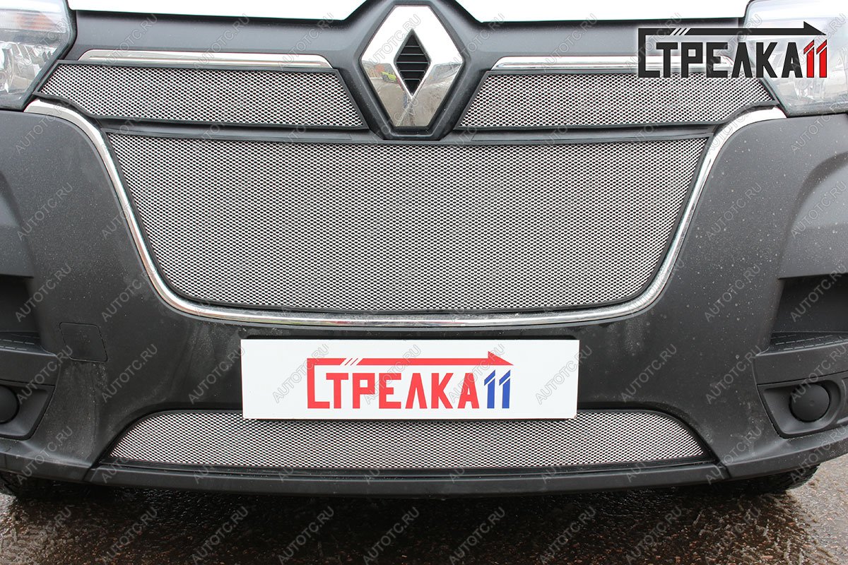 10 249 р. Защита радиатора (4 части) Стандарт  Renault Master  FV,JV (2019-2025) фургон 2-ой рестайлинг (хром)  с доставкой в г. Керчь