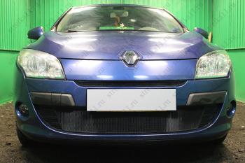 2 199 р. Защита радиатора (верх) Стандарт  Renault Megane  седан (2008-2012)  дорестайлинг (черная)  с доставкой в г. Керчь. Увеличить фотографию 2