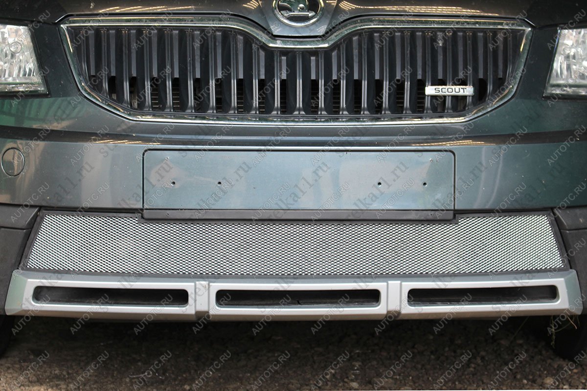 3 099 р. Защита радиатора Стрелка11 Стандарт  Skoda Octavia  A7 (2012-2017) дорестайлинг лифтбэк, дорестайлинг универсал (хром)  с доставкой в г. Керчь