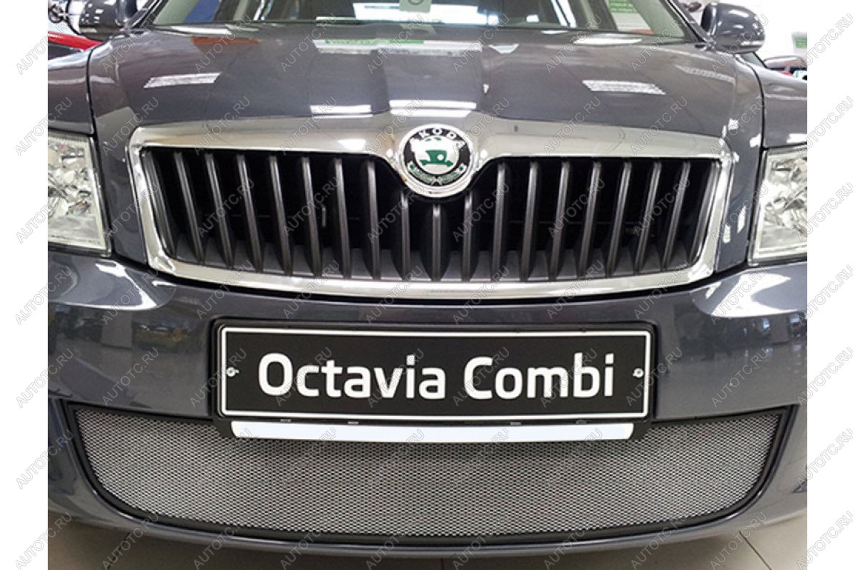 3 079 р. Защита радиатора Стрелка11 Стандарт  Skoda Octavia  A5 (2008-2013) лифтбэк рестайлинг, рестайлинг универсал (хром)  с доставкой в г. Керчь