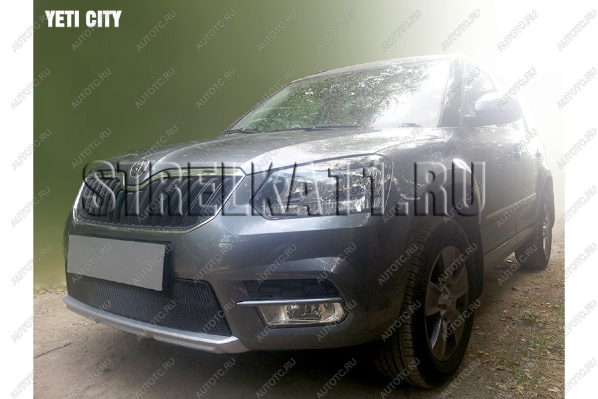 3 169 р. Защита радиатора (City) Стрелка11 Стандарт  Skoda Yeti (2013-2018) (черная)  с доставкой в г. Керчь