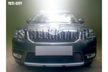 3 169 р. Защита радиатора (City) Стрелка11 Стандарт  Skoda Yeti (2013-2018) (черная)  с доставкой в г. Керчь. Увеличить фотографию 2