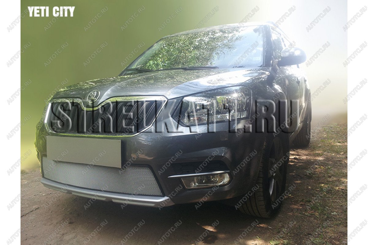 3 299 р. Защита радиатора (City) Стрелка11 Стандарт  Skoda Yeti (2013-2018) (хром)  с доставкой в г. Керчь
