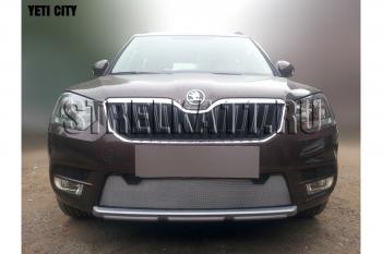 3 299 р. Защита радиатора (City) Стрелка11 Стандарт  Skoda Yeti (2013-2018) (хром)  с доставкой в г. Керчь. Увеличить фотографию 2