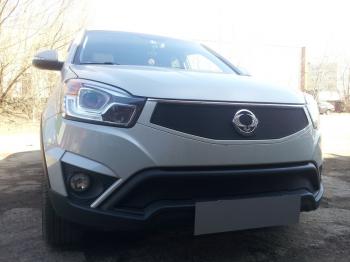 3 089 р. Защита радиатора (низ) Стрелка11 Стандарт SSANGYONG Actyon рестайлинг (2013-2021) (черная)  с доставкой в г. Керчь. Увеличить фотографию 3