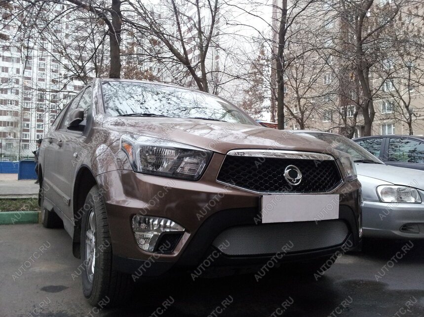 3 079 р. Защита радиатора Стрелка11 Стандарт  SSANGYONG Actyon Sport (2012-2025) (хром)  с доставкой в г. Керчь