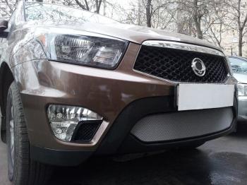 3 079 р. Защита радиатора Стрелка11 Стандарт  SSANGYONG Actyon Sport (2012-2025) (хром)  с доставкой в г. Керчь. Увеличить фотографию 2