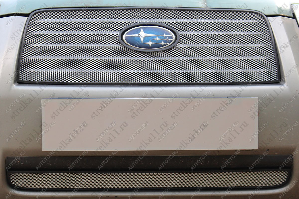3 079 р. Защита радиатора (низ) Стрелка11 Стандарт  Subaru Forester  SG (2005-2008) рестайлинг (хром)  с доставкой в г. Керчь