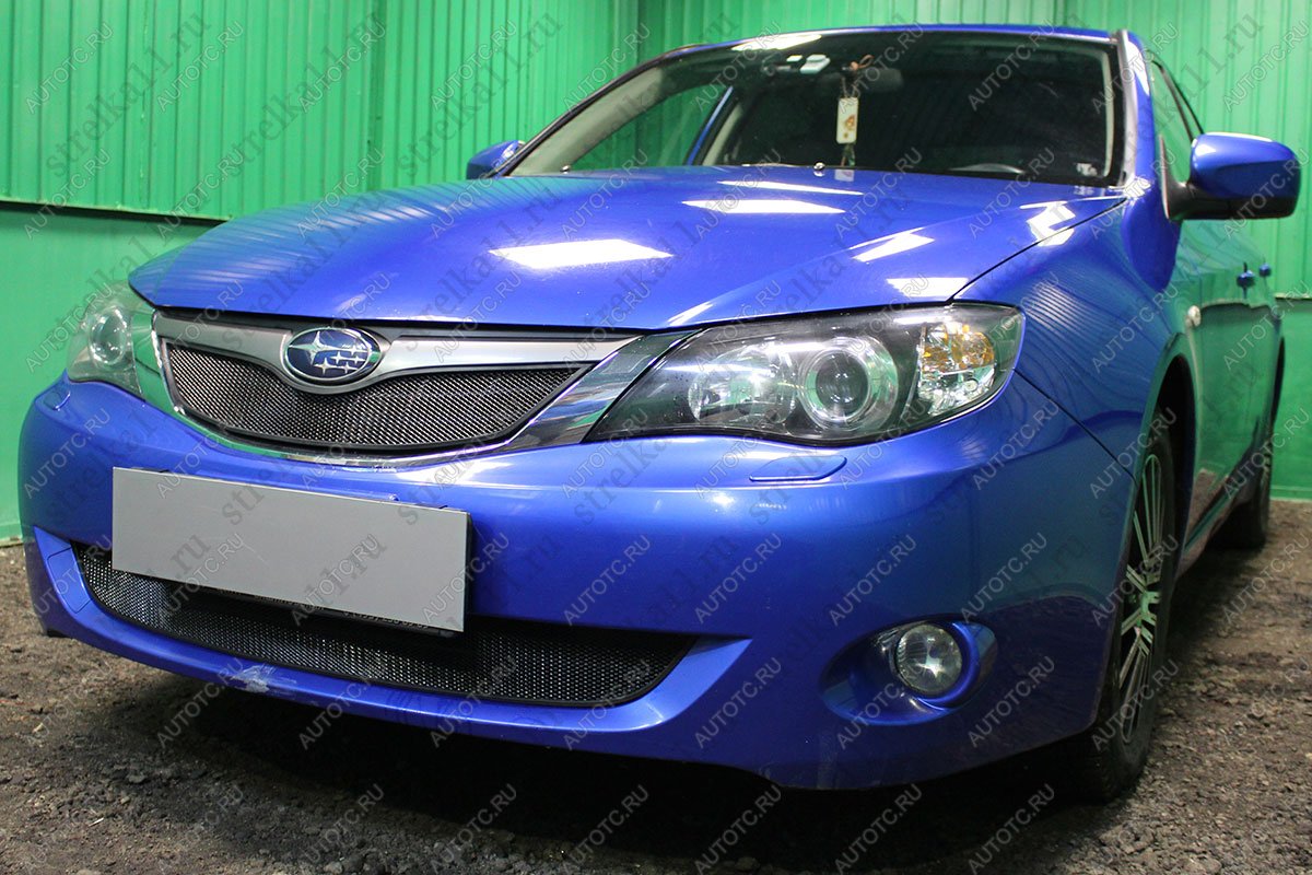 2 899 р. Защита радиатора (верх) (V2.0) Стрелка11 Стандарт  Subaru Impreza ( GE,  GH) (2007-2012) седан, хэтчбэк (черная)  с доставкой в г. Керчь