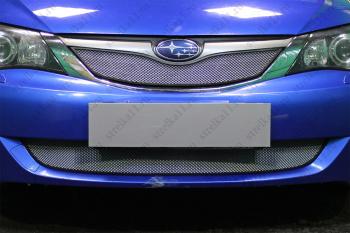 Защита радиатора (верх) (V2.0) Стрелка11 Стандарт Subaru Impreza ( GE,  GH) (2007-2012) седан, хэтчбэк (хром)