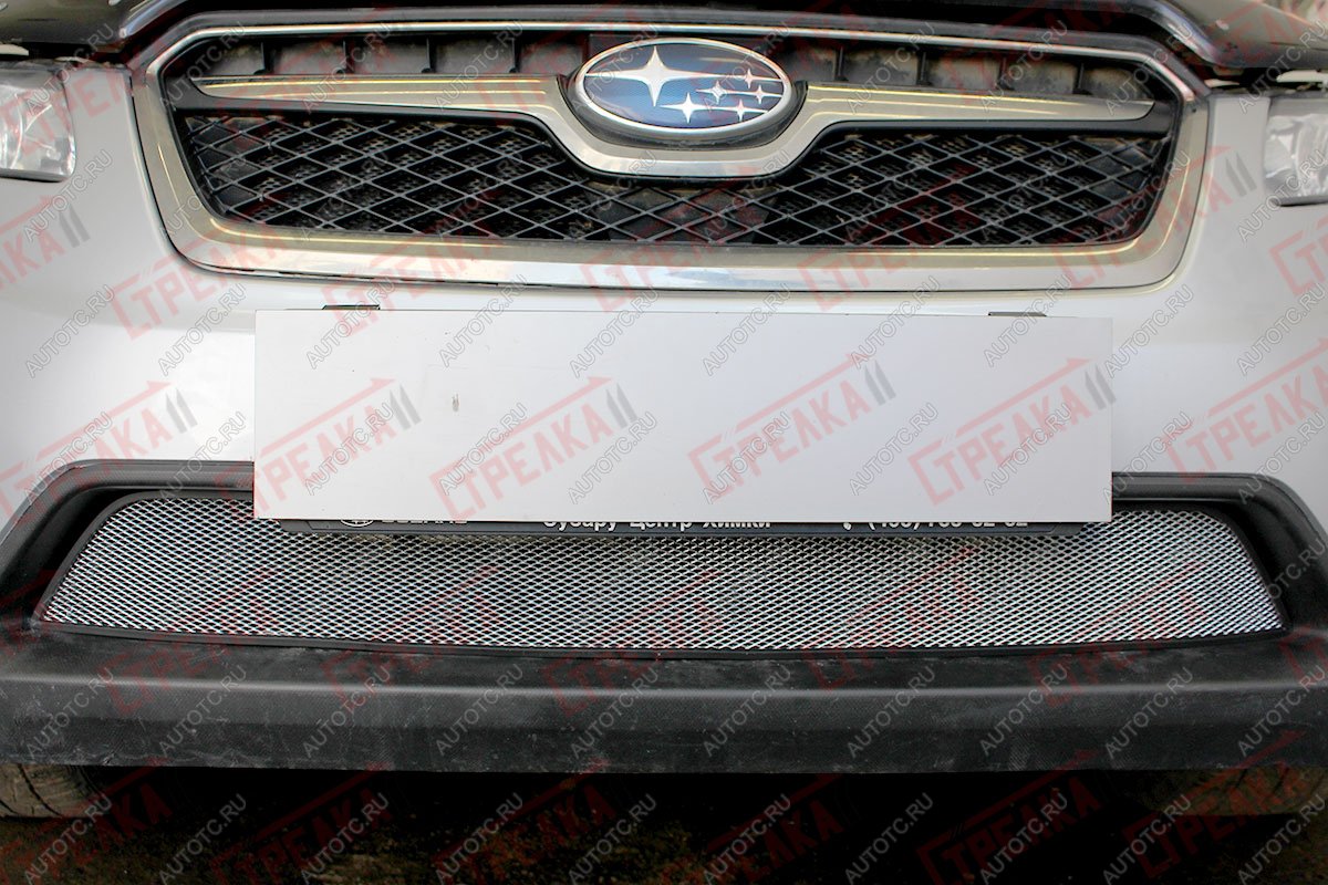 3 179 р. Защита радиатора Стрелка11 Стандарт  Subaru XV  GP/G33 (2012-2016) дорестайлинг (хром)  с доставкой в г. Керчь