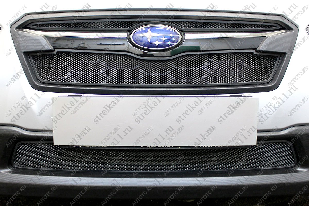4 649 р. Защита радиатора (верх 2 части) Стрелка11 Стандарт  Subaru XV  GT/G24 (2017-2021) дорестайлинг (черная)  с доставкой в г. Керчь