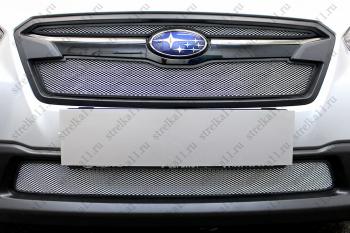 Защита радиатора (верх 2 части) Стрелка11 Стандарт Subaru XV  GT/G24 (2017-2021) дорестайлинг (хром)