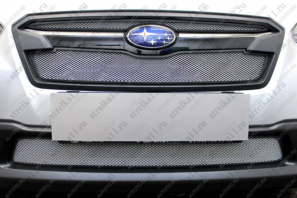 4 849 р. Защита радиатора (верх 2 части) Стрелка11 Стандарт  Subaru XV  GT/G24 (2017-2021) дорестайлинг (хром)  с доставкой в г. Керчь