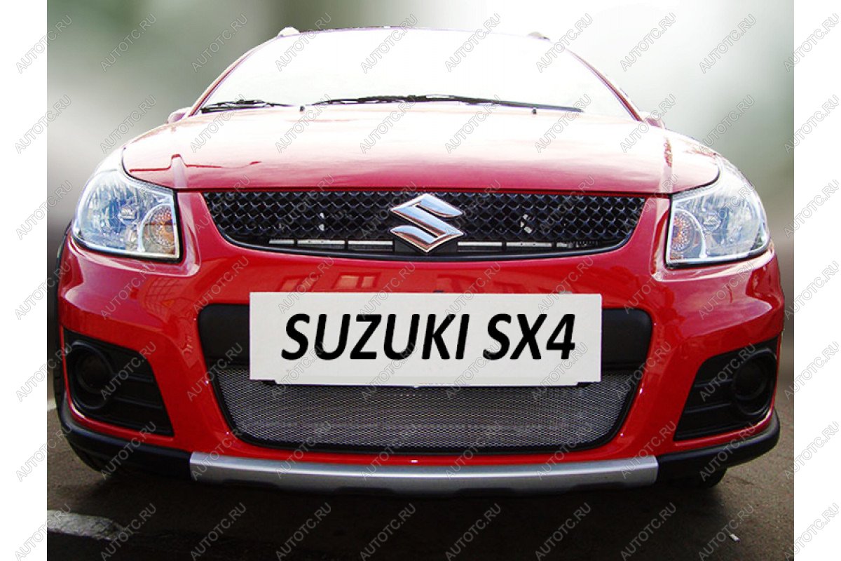 3 079 р. Защита радиатора Стрелка11 Стандарт  Suzuki SX4  GYA,GYB (2010-2016)  рестайлинг, хэтчбэк (хром)  с доставкой в г. Керчь
