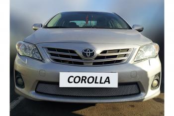 2 899 р.  Защита радиатора Стрелка11 Стандарт Toyota Corolla E150 седан рестайлинг (2009-2013) (черная)  с доставкой в г. Керчь. Увеличить фотографию 2