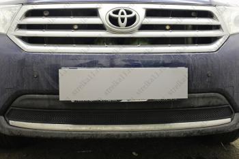 Защита радиатора Стрелка11 Стандарт Toyota Highlander  XU40 (2010-2013) рестайлинг (черная)