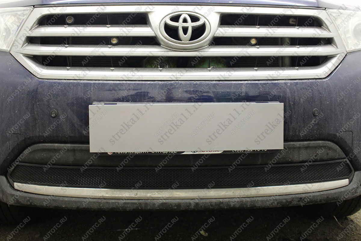 3 179 р. Защита радиатора Стрелка11 Стандарт  Toyota Highlander  XU40 (2010-2013) рестайлинг (черная)  с доставкой в г. Керчь