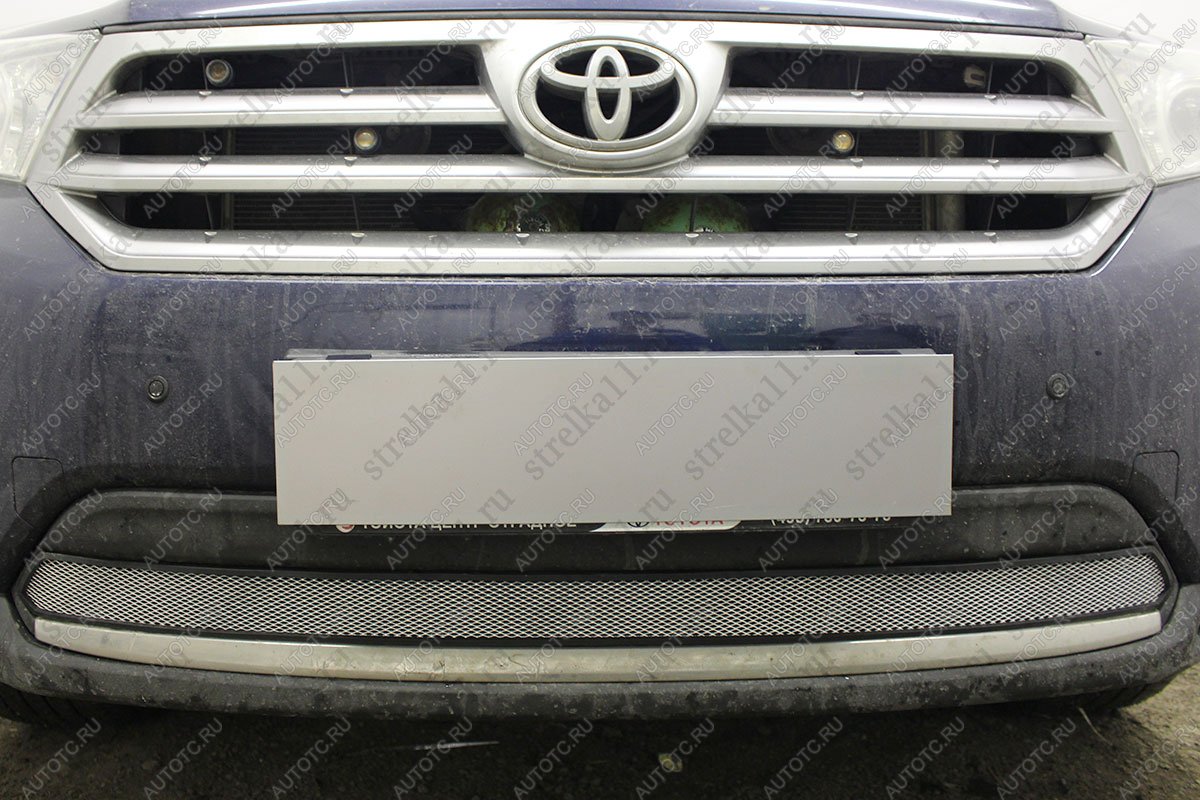 3 199 р. Защита радиатора Стрелка11 Стандарт  Toyota Highlander  XU40 (2010-2013) рестайлинг (хром)  с доставкой в г. Керчь