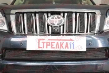 3 079 р. Защита радиатора (низ) Стрелка11 Стандарт  Toyota Land Cruiser Prado  J150 (2009-2013) дорестайлинг (хром)  с доставкой в г. Керчь. Увеличить фотографию 2