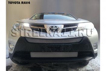 Защита радиатора (верх) Стрелка11 Стандарт Toyota RAV4  XA40 (2012-2015) 5 дв. дорестайлинг (хром)