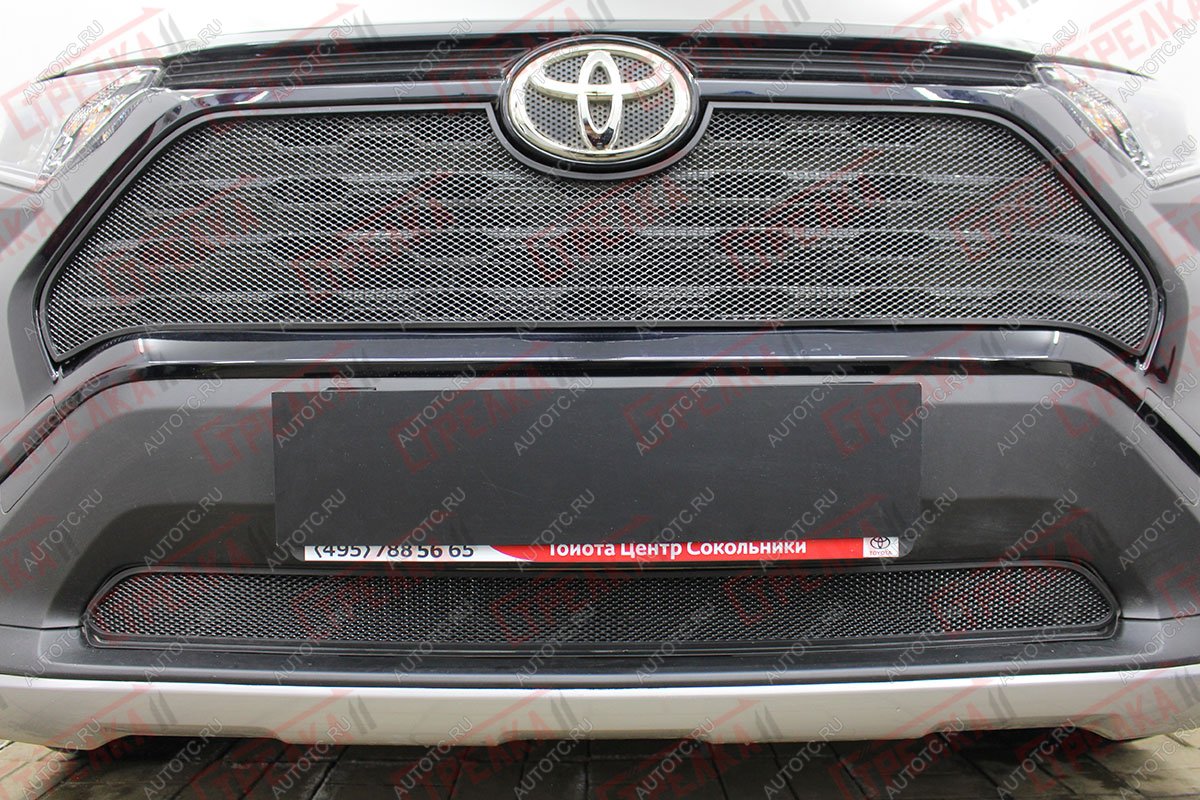 3 599 р. Защита радиатора (верх) Стрелка11 Стандарт Toyota RAV4 XA50 5 дв. дорестайлинг (2018-2025) (черная)  с доставкой в г. Керчь