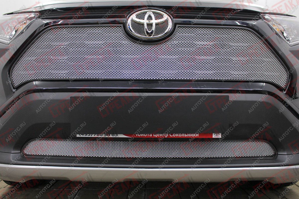 3 699 р. Защита радиатора (низ) Стрелка11 Стандарт  Toyota RAV4  XA50 (2018-2025) 5 дв. дорестайлинг (хром)  с доставкой в г. Керчь