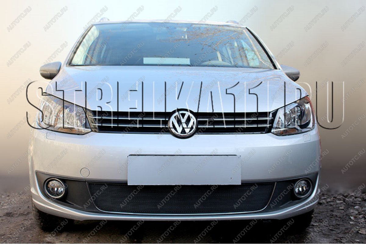2 899 р. Защита радиатора Стрелка11 Стандарт Volkswagen Caddy 2K рестайлинг (2010-2015) (черная)  с доставкой в г. Керчь