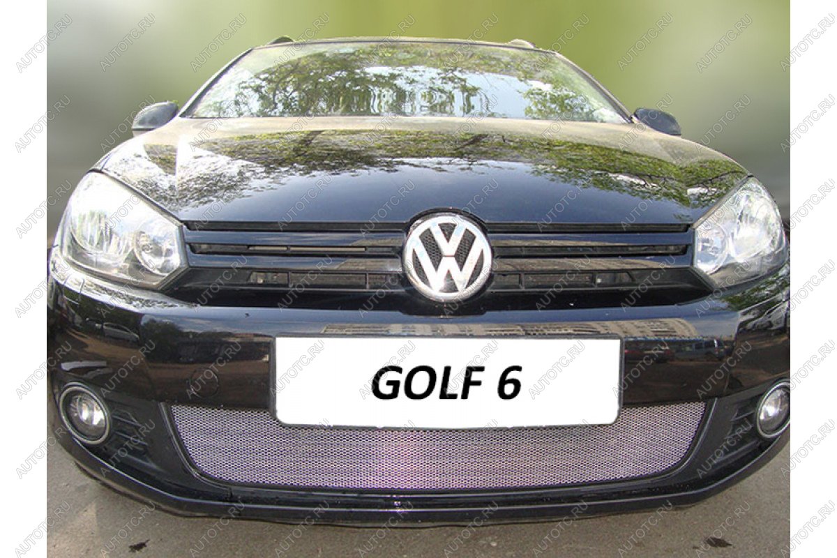 3 079 р. Защита радиатора Стрелка11 Стандарт  Volkswagen Golf  6 (2008-2014) хэтчбэк 5 дв. (хром)  с доставкой в г. Керчь