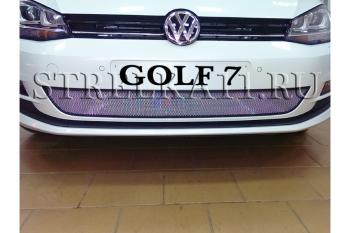 Защита радиатора Стрелка11 Стандарт Volkswagen Golf  7 (2012-2017) дорестайлинг, хэтчбэк 5 дв. (хром)