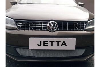 Защита радиатора Стрелка11 Стандарт Volkswagen Jetta  A6 (2011-2015) седан дорестайлинг (хром)