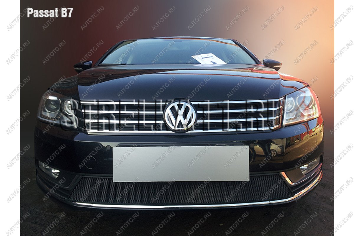 3 179 р. Защита радиатора Стрелка11 Стандарт  Volkswagen Passat  B7 (2010-2015) седан, универсал (хром)  с доставкой в г. Керчь