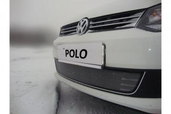 Защита радиатора Стрелка11 Стандарт Volkswagen Polo  5 (2009-2015) хэтчбек дорестайлинг (хром)