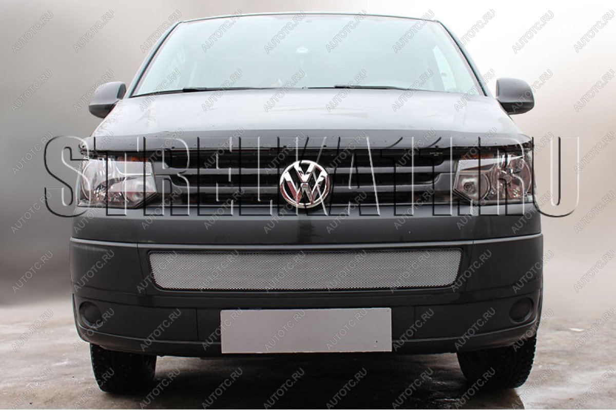 3 399 р. Защита радиатора Стрелка11 Стандарт  Volkswagen Caravelle  T5 - Transporter  T5 (хром)  с доставкой в г. Керчь