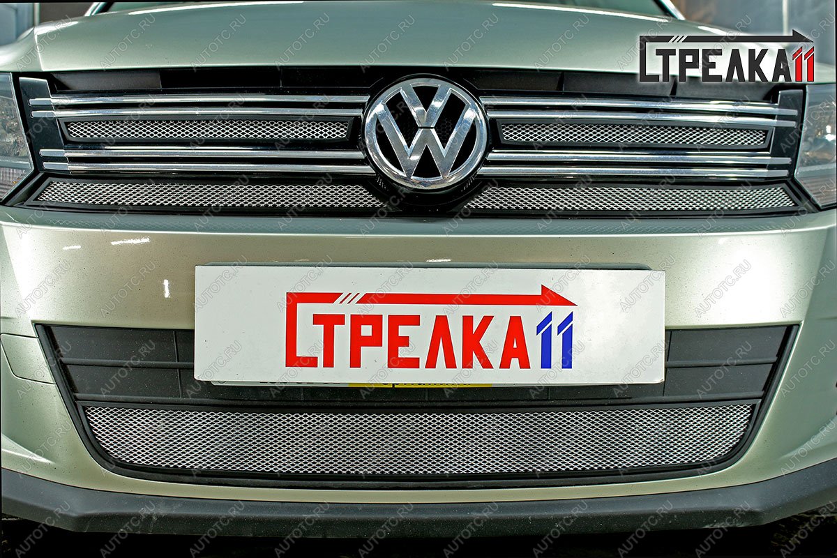 2 799 р.  Защита радиатора (низ) Стрелка11 Стандарт  Volkswagen Tiguan  NF (2011-2017) рестайлинг (хром)  с доставкой в г. Керчь