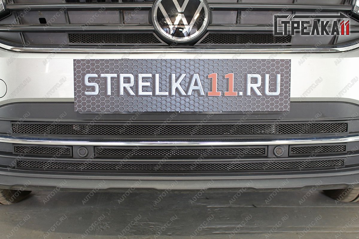 6 749 р. Защита радиатора (низ) Стрелка11 Стандарт Volkswagen Tiguan Mk2 рестайлинг (2020-2022) (черная)  с доставкой в г. Керчь
