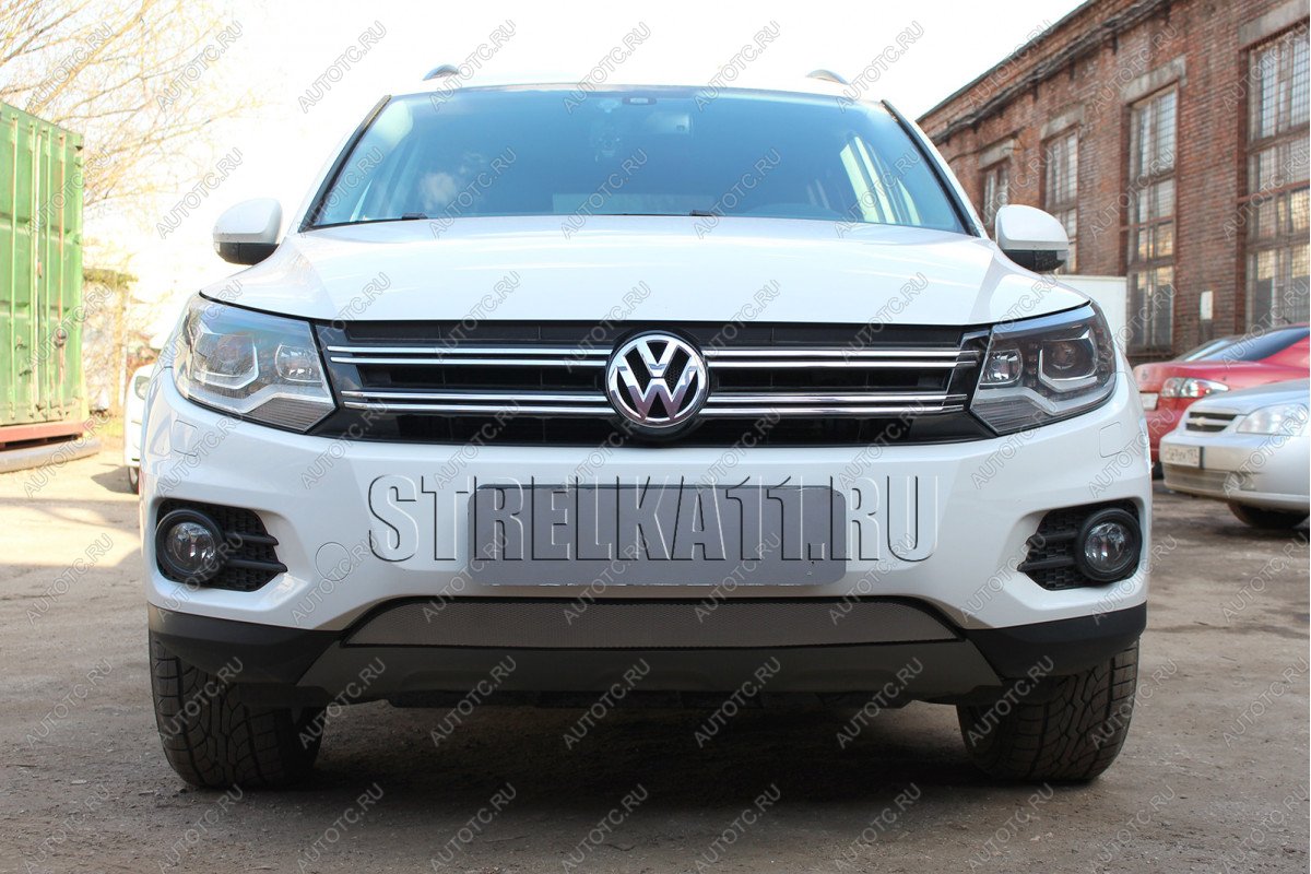 3 179 р. Защита радиатора (Track&Field) Стрелка11 Стандарт  Volkswagen Tiguan  NF (2011-2017) рестайлинг (хром)  с доставкой в г. Керчь