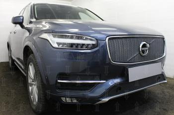 3 079 р. Защита радиатора (с парктроником) Стрелка11 Стандарт Volvo XC90 L дорестайлинг (2015-2019) (черная)  с доставкой в г. Керчь. Увеличить фотографию 2