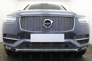 3 079 р. Защита радиатора (с парктроником) Стрелка11 Стандарт Volvo XC90 L дорестайлинг (2015-2019) (черная)  с доставкой в г. Керчь. Увеличить фотографию 3
