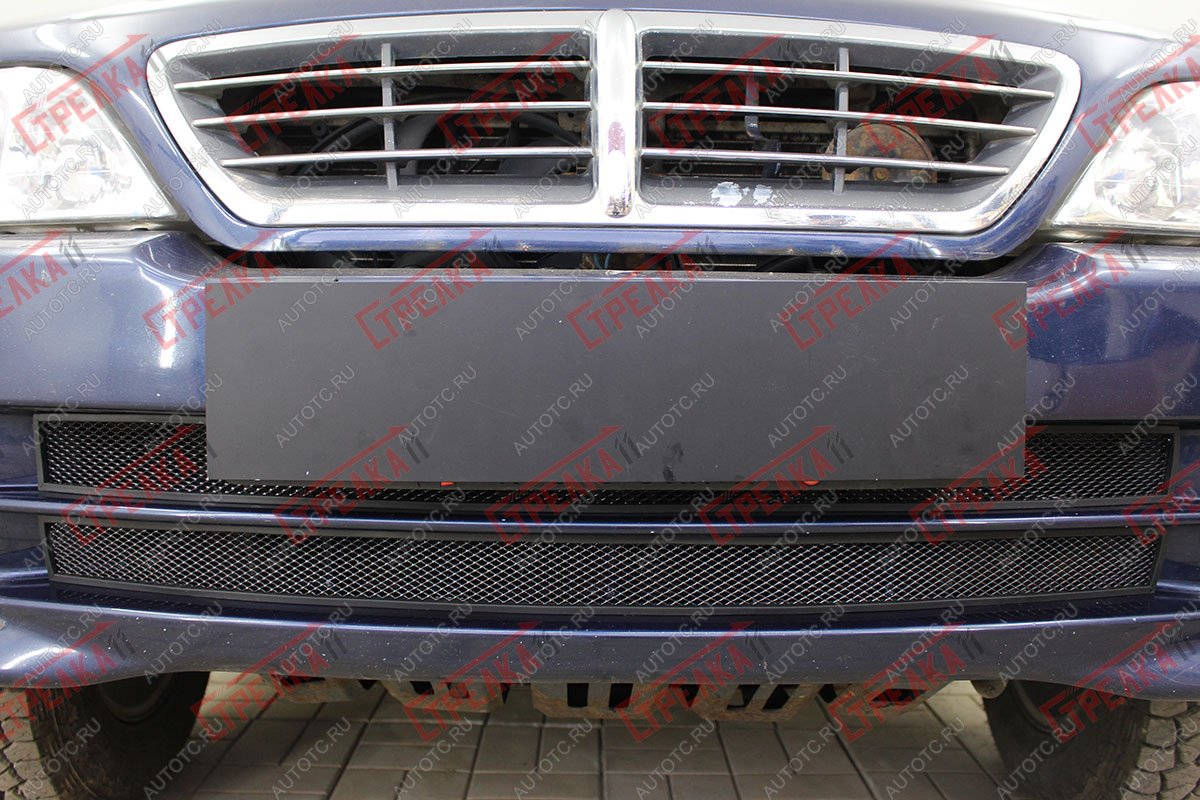 4 099 р. Защита радиатора (низ 2 части) Стрелка11 Стандарт  ТАГАЗ Road Partner (2009-2011) (черная)  с доставкой в г. Керчь